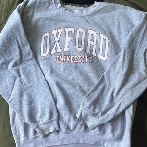 Oxford University Crewneck Sweatshirt - Heather Gray with Maroon Lettering